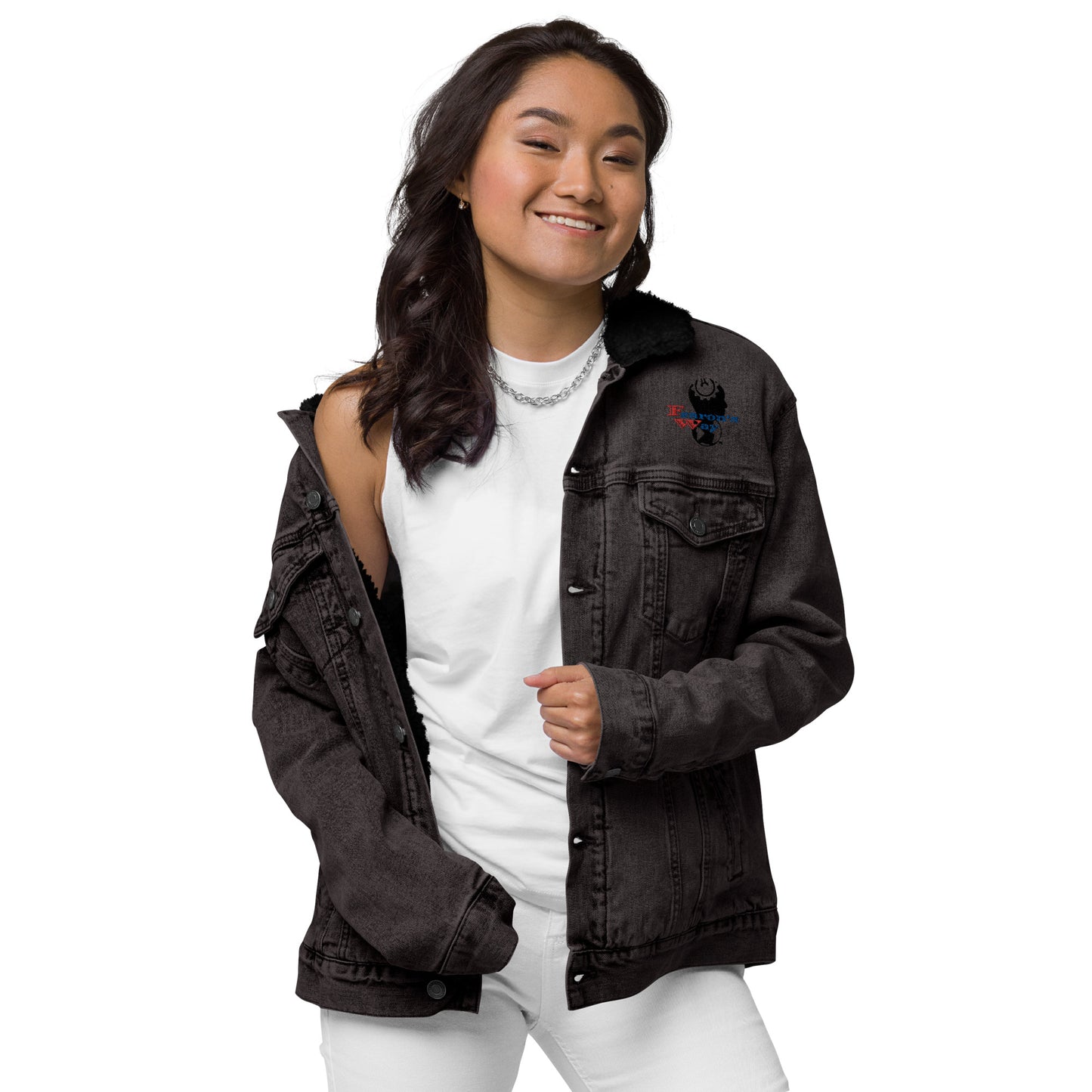 Unisex denim sherpa jacket